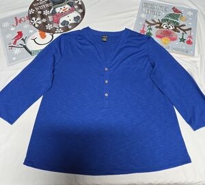 Rafaella Royal Blue Long Sleeve Top